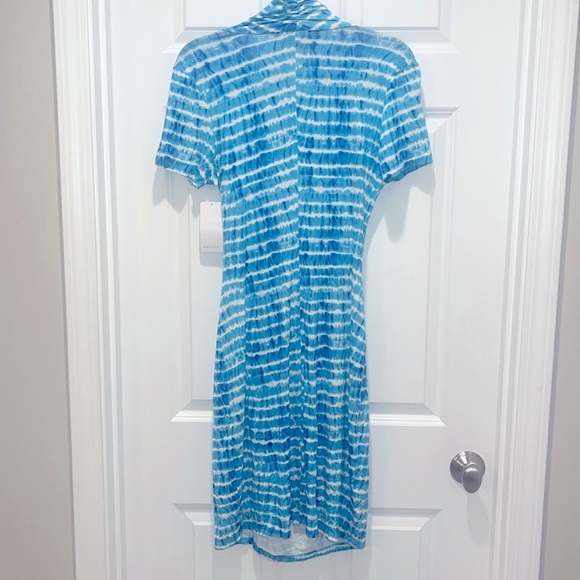 NWT Karen Kane Womens Cascade Wrap BLUE BAJA Dress MADE IN USA Medium - Picture 13 of 14